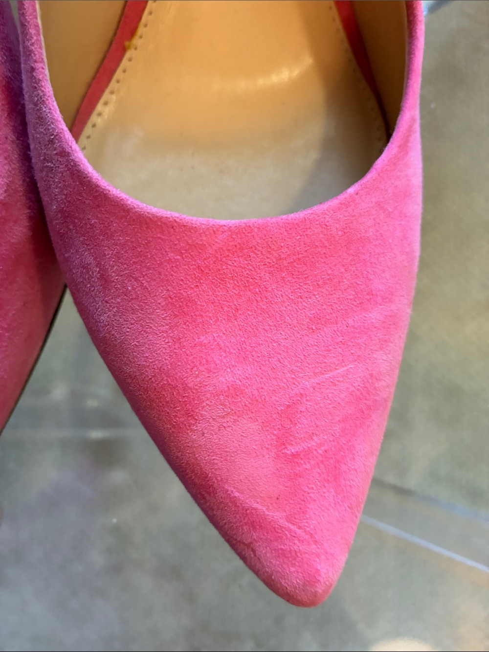 Vince Camuto Pink Suede Pointed-Toe Pumps - Picture 3 of 6